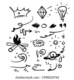 hand drawn doodle element illustration icon vector isolated background