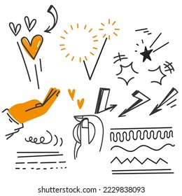 hand drawn doodle element illustration