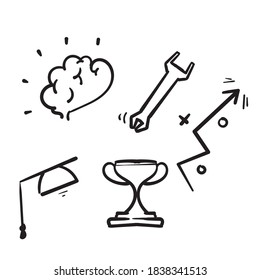 hand drawn doodle element for infographic purpose icon illustration vector isolated