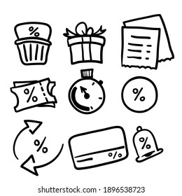 hand drawn doodle element symbol for Loyalty card, incentive program illustration icon