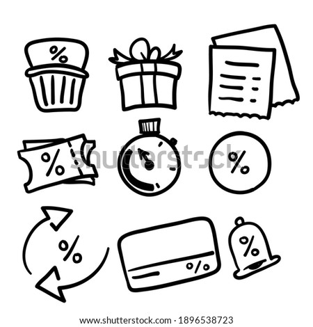 hand drawn doodle element symbol for Loyalty card, incentive program illustration icon