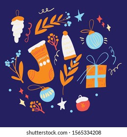 Hand drawn doodle elements for card