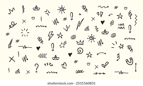 hand drawn doodle elements vector  