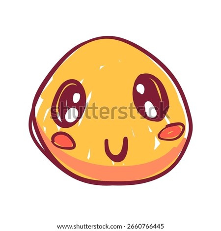 Hand drawn doodle emoji face. Chalk scribbles with emoticon. Fun kid style charcoal marker texture. Vector illustration