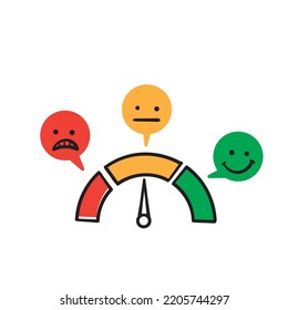 hand drawn doodle emotion analysis meter illustration