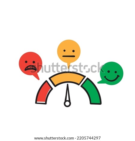 hand drawn doodle emotion analysis meter illustration