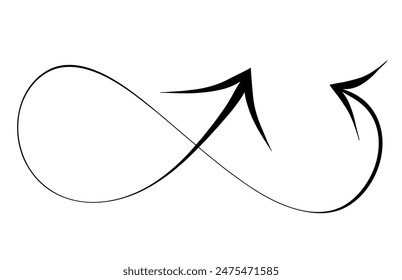 Icono de flecha de énfasis de garabato dibujado a mano. Ilustración gráfica de Vector