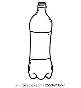 Hand drawn doodle empty plastic bottle isolated on white background. Vector illustration.
