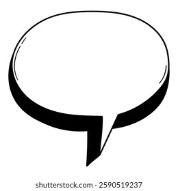 Hand drawn doodle empty speech bubble isolated on white background. Vector illustration.