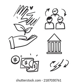 Hand Drawn Doodle ESG Environment Social Governance Related Illustration Vector