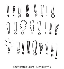 handgezeichnetes Dodle-Ausrufezeichen-Symbol