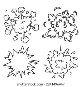 hand drawn doodle explosion illustration vector isolated