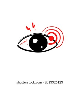 hand drawn doodle eye pain icon illustration vector isolated