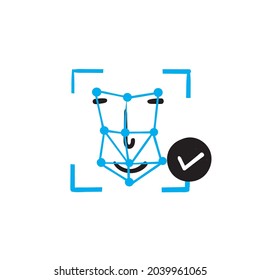 icono de ilustración de la tecnología de doodle face id dibujado a mano