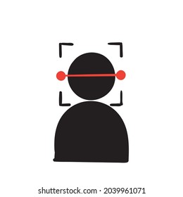 icono de ilustración de la tecnología de doodle face id dibujado a mano