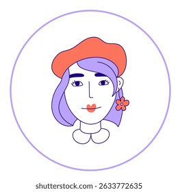 Hand drawn doodle face. Simple avatar portrait of men, woman various ages for social media, apps, icons, website