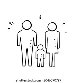 hand drawn doodle family icon illustration