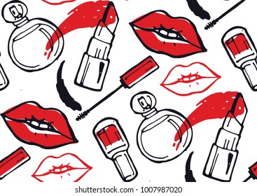 Hand drawn doodle fashion pattern