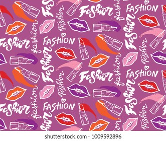 Hand drawn doodle fashion pattern