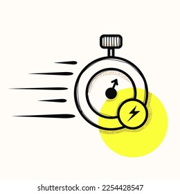 hand drawn doodle fast time symbol illustration vector isolated - Shutterstock ID 2254428547