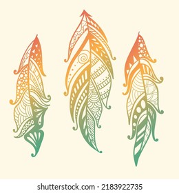 juego de plumas de doodle dibujado a mano