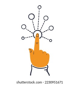 hand drawn doodle finger touch screen interaction icon illustration