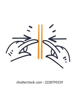 hand drawn doodle fingers squeeze layers gap illustration vector