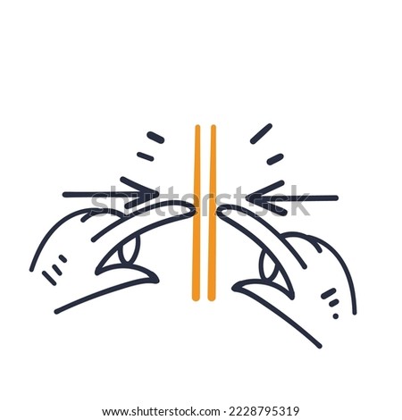 hand drawn doodle fingers squeeze layers gap illustration vector