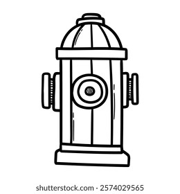 Hand drawn doodle fire hydrant isolated on a white background. Vector illustration.