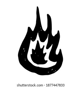 Hand drawn doodle fire. Simple vector illustration.