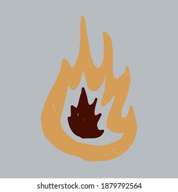Hand drawn doodle fire. Simple vector illustration.