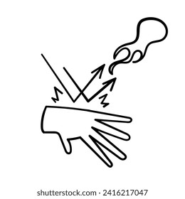 ilustración de guante a prueba de fuego de doodle dibujado a mano