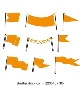 hand drawn doodle flag garland and banner illustration vector