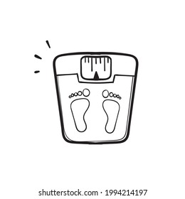 hand drawn doodle floor scale body weighting illustration vector