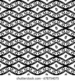 Hand drawn / Doodle floral abstract seamless pattern, vector illustration