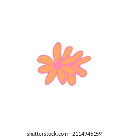 Doodle dibujado a mano de elementos florales, planta abstracta de color para la decoración, ilustración vectorial aislada