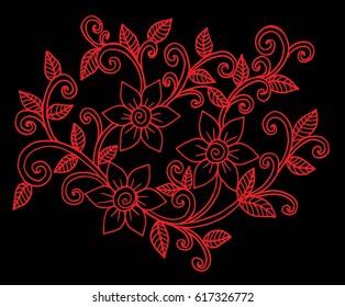 Hand drawn doodle floral illustration