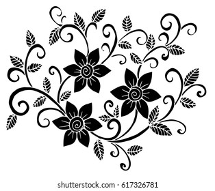 Hand drawn doodle floral illustration
