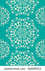 Hand drawn doodle floral ornamental seamless moroccan style pattern.