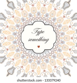 Hand drawn doodle floral ornamental background.
