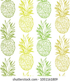 Hand drawn doodle floral pattern. Palm leaves