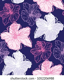 Hand drawn doodle floral pattern