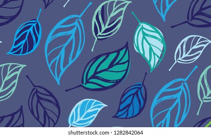 Hand drawn doodle floral pattern background textile texture fabric