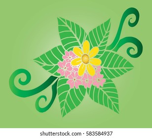 Hand drawn doodle floral pattern 