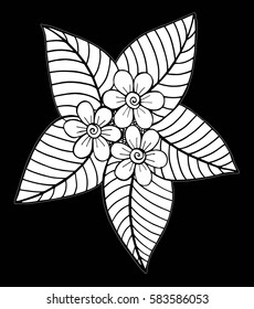 Hand drawn doodle floral pattern 