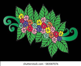 Hand drawn doodle floral pattern 
