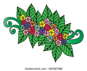 Hand drawn doodle floral pattern 