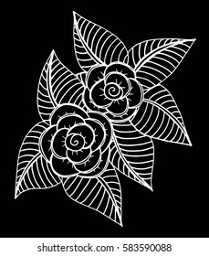 Hand drawn doodle floral pattern 