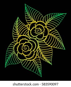Hand drawn doodle floral pattern 