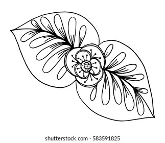 Hand drawn doodle floral pattern 
